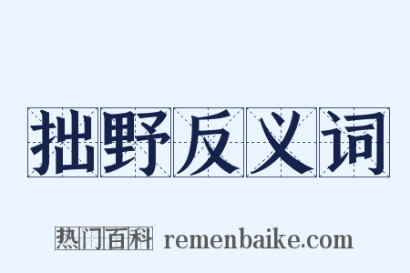 拙野反义词是什么意思的图片